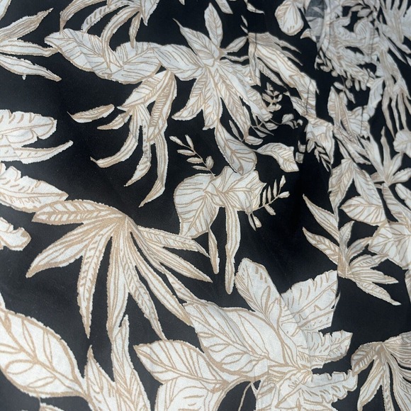 Nicole Miller L Large Linen Blend Tropical Print Balloon Sleeve Blouse - Picture 4 of 15